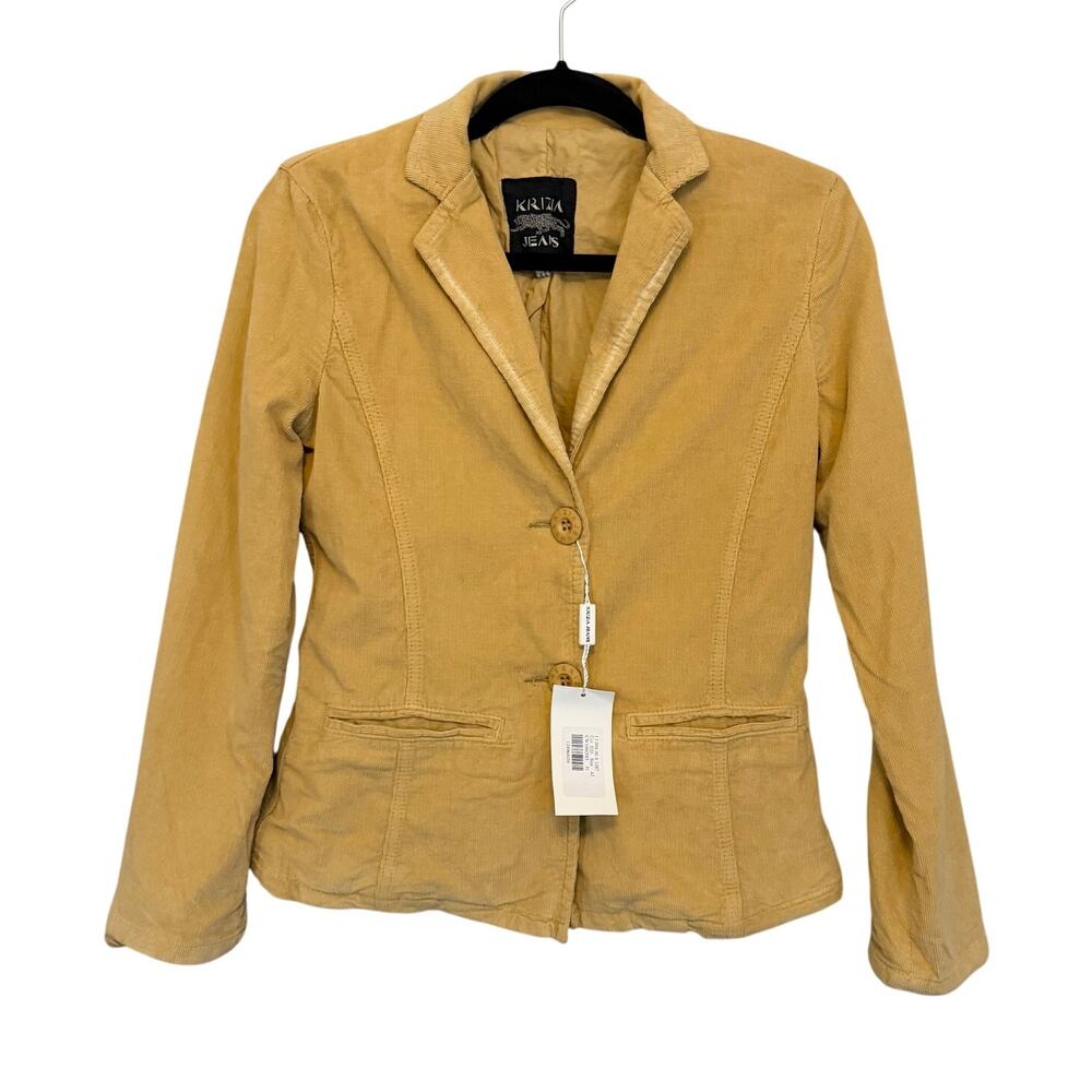 Vintage Krizia Jeans Corduroy Blazer Jacket Sze 8 Tan Career Office Workwear NWT